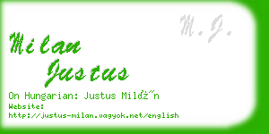 milan justus business card